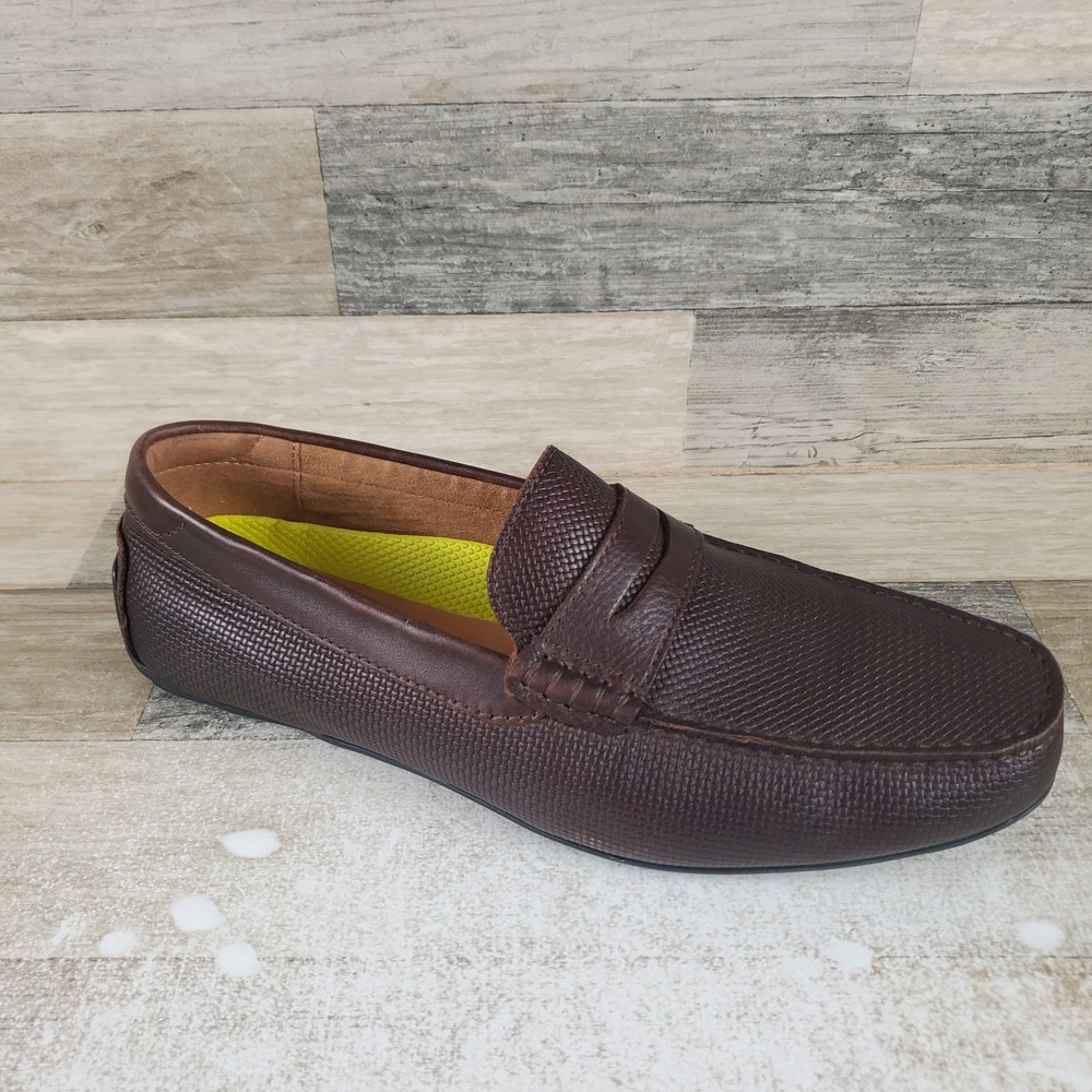 Florsheim Motor Mens‎ Penny Loafers Sz 12 W Brown Leather Slip On Round Toe